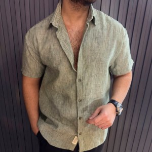 پیراهن آستین کوتاه طرح VAMOS