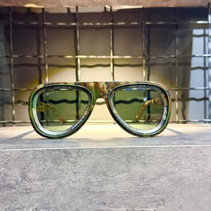 عینک برند LOUIS VUITTON فریم کائوچویی ارتشی / شیشه سبز کد 7781