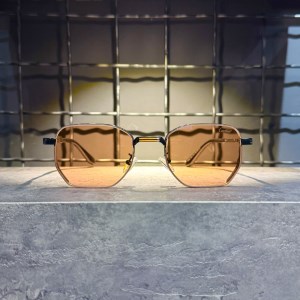 عینک برند CARTIER فریم فلزی مشکی آجری / شیشه آجری کد 2684