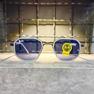 عینک برند RAY BAN فریم فلزی مشکی سفید/ شیشه دودی کد RB3162