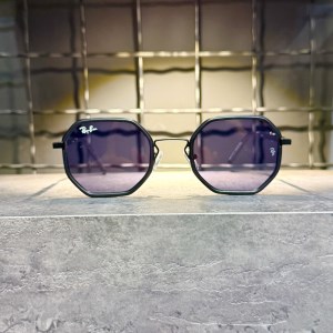 عینک برند RAY BAN فریم فلزی مشکی متالیک/ شیشه دودی کد RB5419