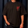 تیشرت طرح دار CHROME HEARTS کد 16602 رنگ مشکی سایز 2XL