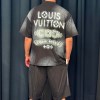 ست تیشرت شلوار اسپیندل طرح LOUIS VUITTON کد 16510 رنگ مشکی سایز XL
