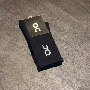 جوراب ساقدار برند QC طرح بیسیک رنگ مشکی کد 17065