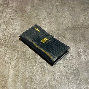 کیف پول دستی چرم طبیعی پوست ماری مدل لزار M-26 برند CLANKS رنگ مشکی کد 17393