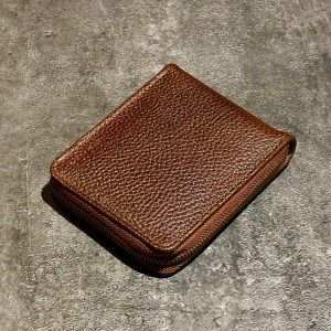 کیف پول جیبی چرم طبیعی برند ROMA مدل زیپدار رنگ قهوه ای کد 17395