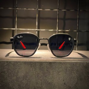 عینک RAYBAN فریم فلزی مشکی متالیک / شیشه دودی کد RB3674