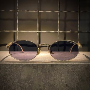 عینک BOTTEGA VENETA فریم فلزی طلایی / شیشه دودی کد 100