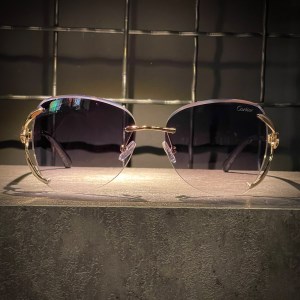 عینک CARTIER فریم فلزی طلایی / شیشه دودی سفید کد 17208