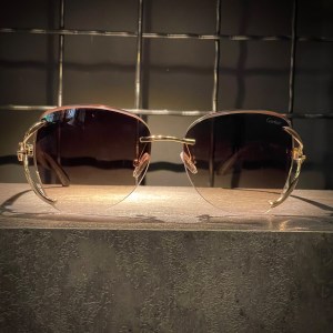 عینک CARTIER فریم فلزی طلایی / شیشه قهوه ای سفید کد 17208