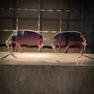 عینک CARTIER فریم فلزی طلایی / شیشه بنفش سفید کد 17208