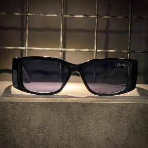 عینک CELINE فریم کائوچویی مشکی طلایی / دودی کد 4S282