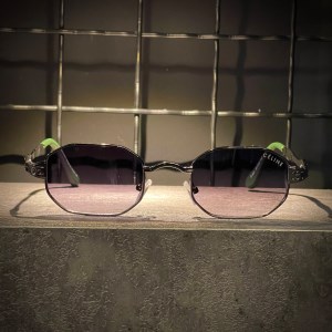 عینک CELINE فریم فلزی مشکی / شیشه دودی کد C531
