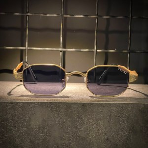 عینک CELINE فریم فلزی طلایی / شیشه دودی کد C531