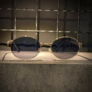 عینک SAINT LAURENT فریم فلزی طلایی / شیشه دودی کد 9198