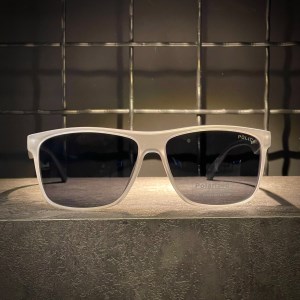 عینک POLICE فریم کائوچویی سفید / شیشه دودی کد 8361