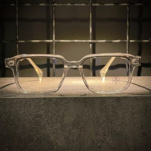 عینک CHROME HEARTS فریم کائوچویی شیشه ای / شیشه بلوکات سفید کد 9202