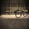 عینک CHROME HEARTS فریم کائوچویی مشکی طلایی / شیشه بلوکات سفید کد 9202
