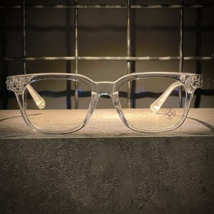عینک CHROME HEARTS فریم کائوچویی شیشه ای / شیشه بلوکات سفید کد 2273