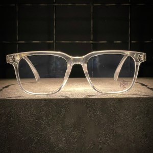 عینک CHROME HEARTS فریم کائوچویی مشکی سیلور / شیشه بلوکات سفید کد 2272