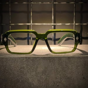 عینک CHROME HEARTS فریم کائوچویی سبز / شیشه بلوکات سفید کد CH8232
