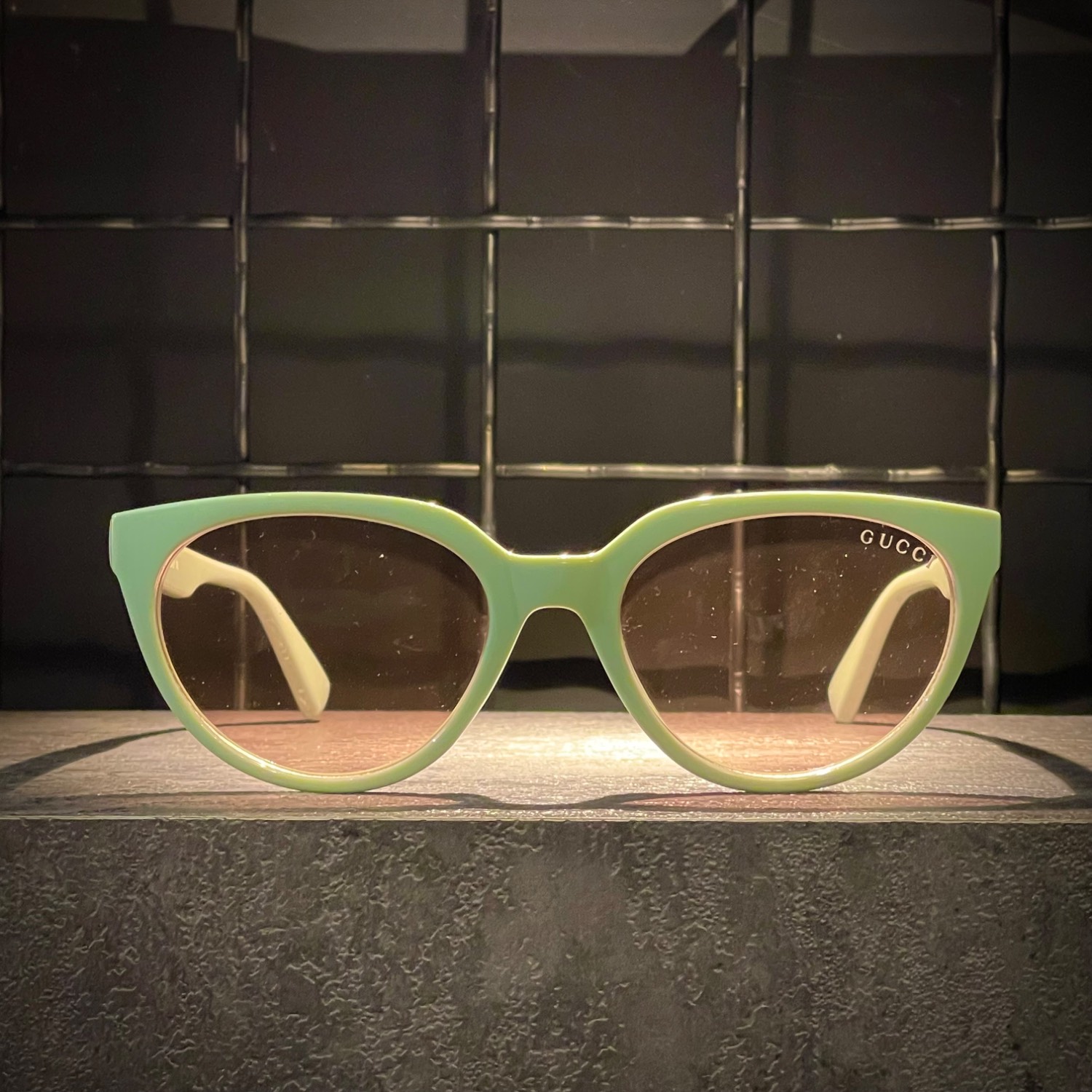 عینک GUCCI فریم کائوچویی سبز / شیشه قهوه ای کد 20271
