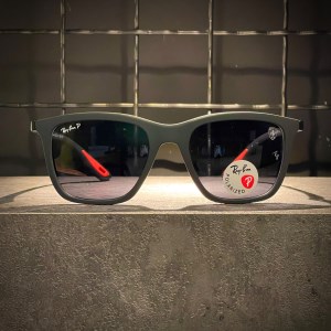 عینک RAYBAN P فریم کائوچویی مشکی مات / شیشه دودی کد RB7222-M