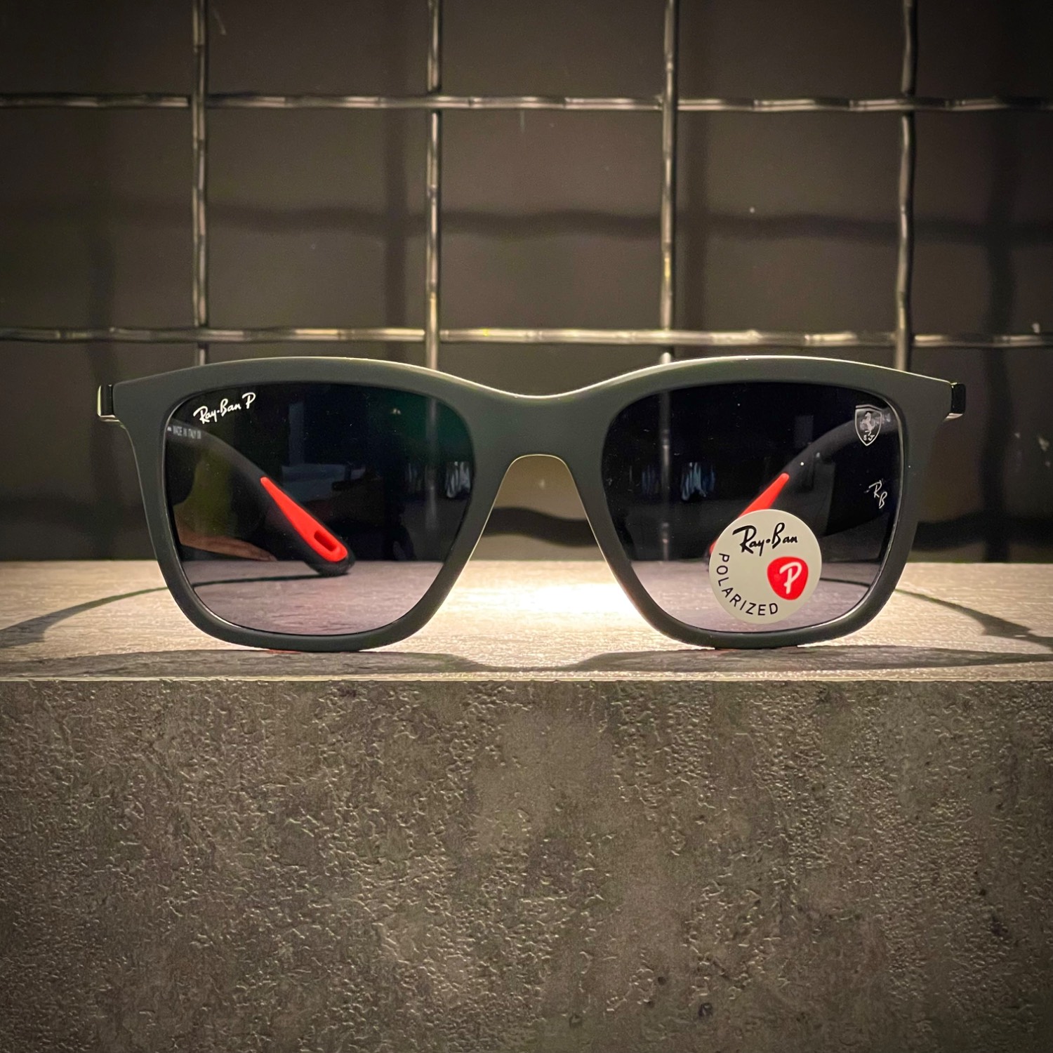 عینک RAYBAN P فریم کائوچویی مشکی مات / شیشه دودی کد RB7222-M