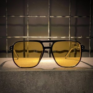 عینک GUCCI فریم کائوچویی مشکی / شیشه زرد کد KD97113