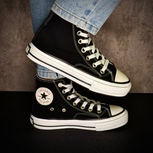 کتونی ALL STAR ساقدار رنگ مشکی کد 19202 کتونی ALL STAR ساقدار رنگ مشکی کد 19202