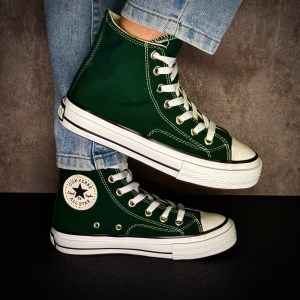 کتونی ALL STAR ساقدار رنگ سبز تیره کد 19202