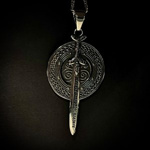 پلاک استیل طرح شمشیر