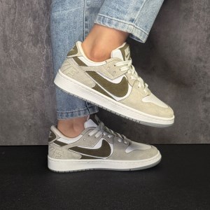 کتونی جردن ایرفورس برند NIKE رنگ خاکستری سبز سایز 39