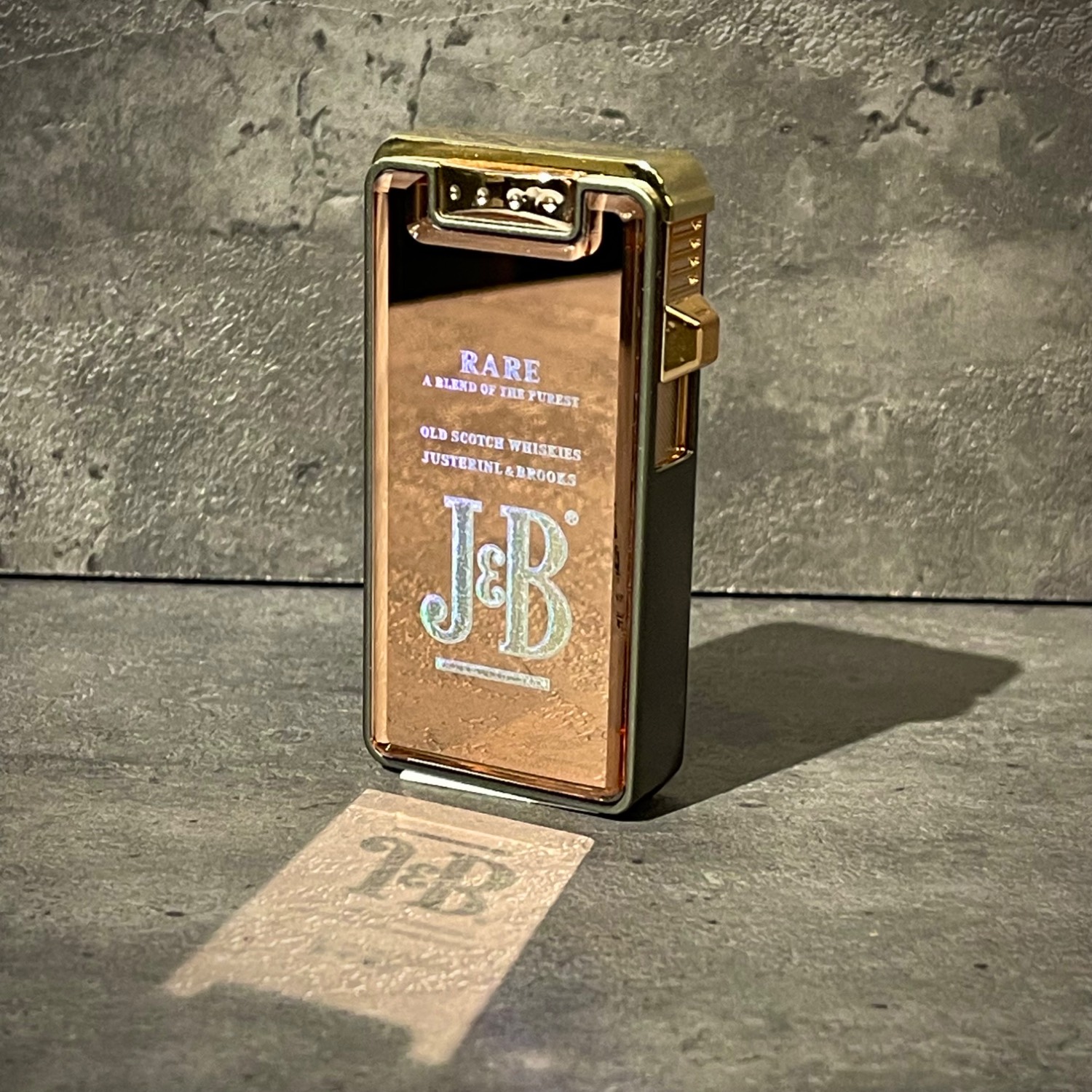 فندک اتمی طرح J&B رنگ نقره ای رزگلد