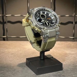 ساعت برند G-SHOCK بند سیلیکونی ماشی صفحه سیلور مشکی